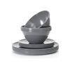 Image 2 : Brand New - Brand New Younggever 18-Piece Plastic Dinnerware Set – Dark Gray