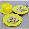 Image 2 : Brand New - Brand New Younggever 18-Piece Plastic Dinnerware Set – Yellow