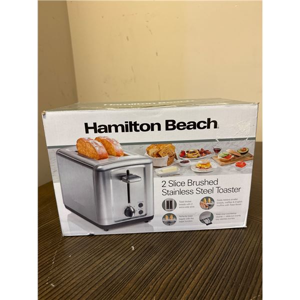 Brand New - Hamilton Beach 2 Slice Brushed Stainless Steel Toaster
