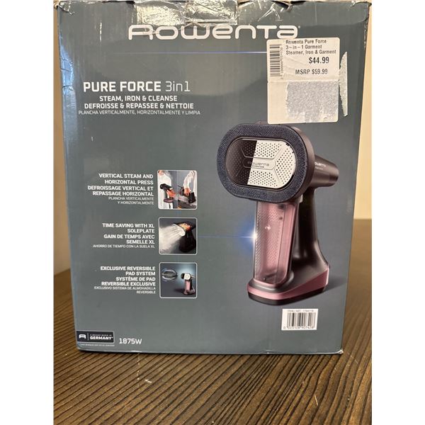 Customer returned - Rowenta Pure Force 3-in-1 Garment Steamer 1875W