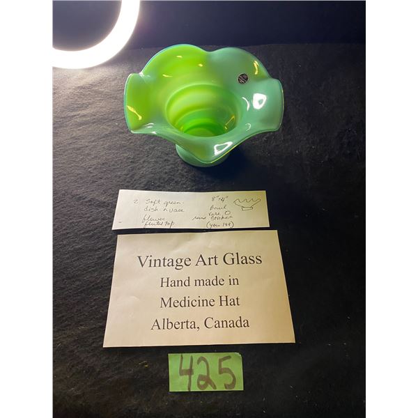 Bright green dish