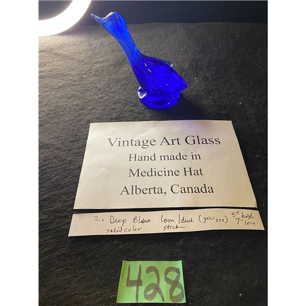 Blue glass duck