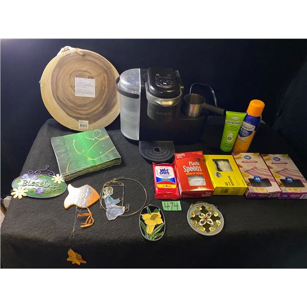 Keurig coffee maker and assorted home items
