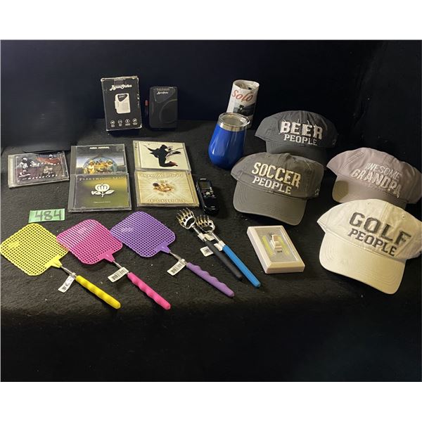 Baseball caps, music CDs and more