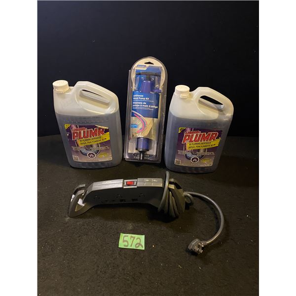 Liquid Plumber, Max controller sliding circular control disc and turbo buttons, antifreeze hand pump
