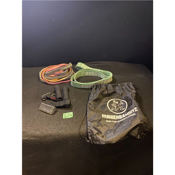 Mobile fitness resistance bands with carrying bag
