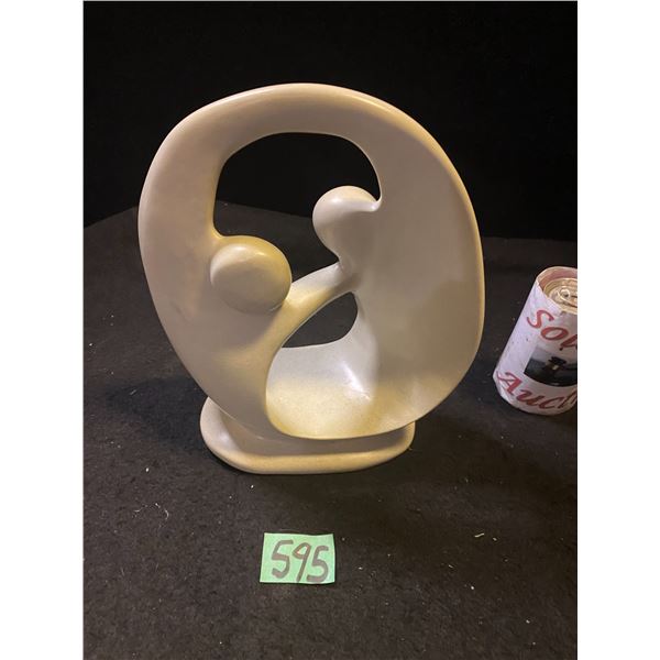 Ceramic abstract loving embrace sculpture