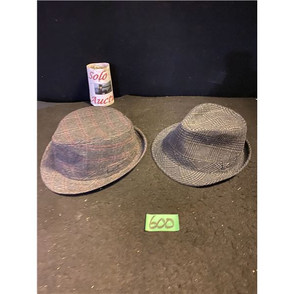 2 men's fedora style hats