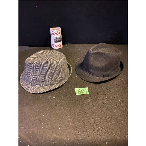 2 men's fedora style hats