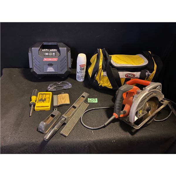 Battery charger, Black & Decker circular saw, rasps and more