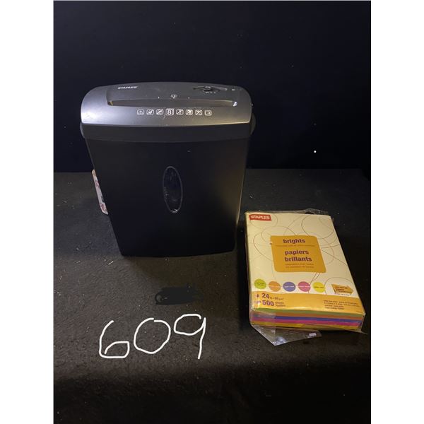Paper shredder & package of multi colored paper