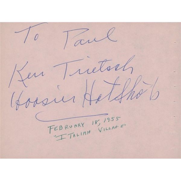 Hoosier Hotshots original signatures dated February 18, 1955