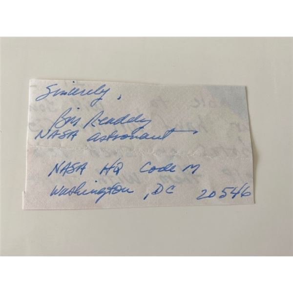 Nasa Astronaut Bill Ready Signed Note