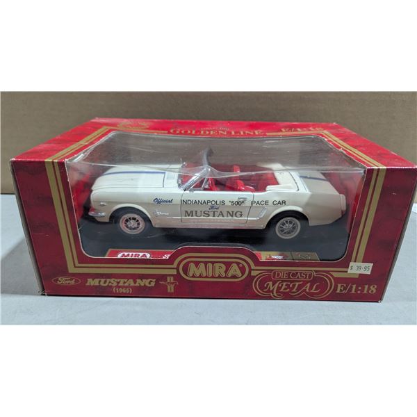 VTG MIRA Golden Line 1:18 1965 Ford Mustang Indy 500 Pace Car Diecast