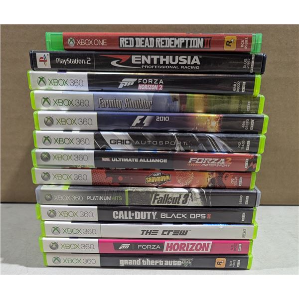 Console Game Disc Lot - Grand Theft Auto V, Fallout 3, Red Dead Redemption II & More
