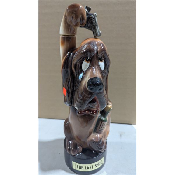 VTG "The Last Shot" Crying Hound Dog Barware Decanter