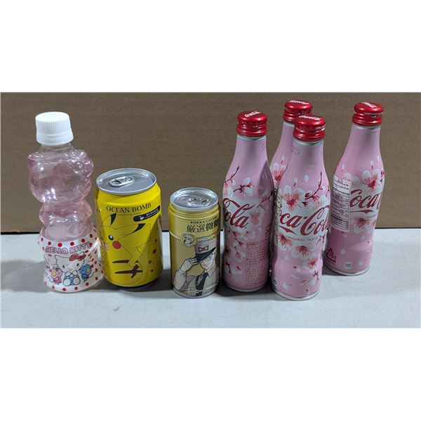 Collectible Drinks - Hello Kitty, Pikachu, Coca-Cola Sakura & Pokka