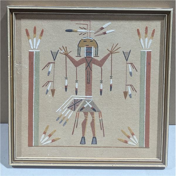 VTG Lester Johnson Navajo “Cloudy People” Yei Sand Painting