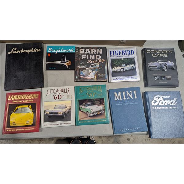 10 Automotive Books - Lamborghini, Ford, Concept Cars, Firebird & More