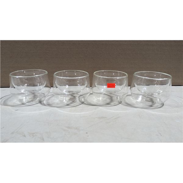 4 KRUVE IMAGINE Double-Wall Borosilicate Coffee / Latte Glasses
