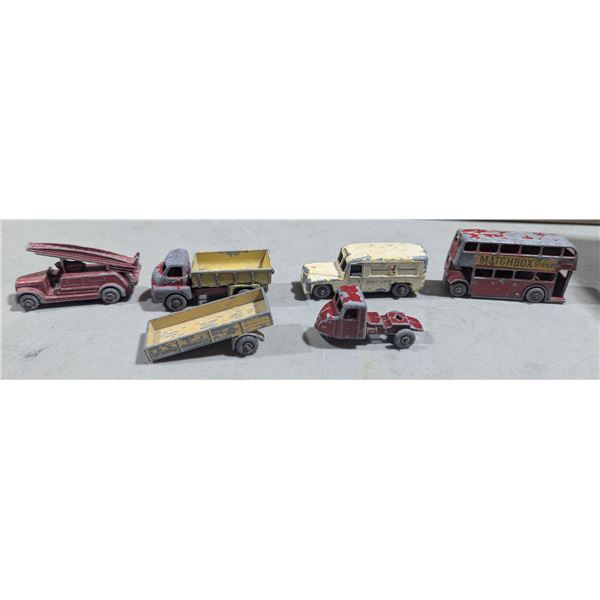 VTG Lesney Matchbox Diecast Lot - Daimler Ambulance, London Bus, Fire Engine & More - As Is