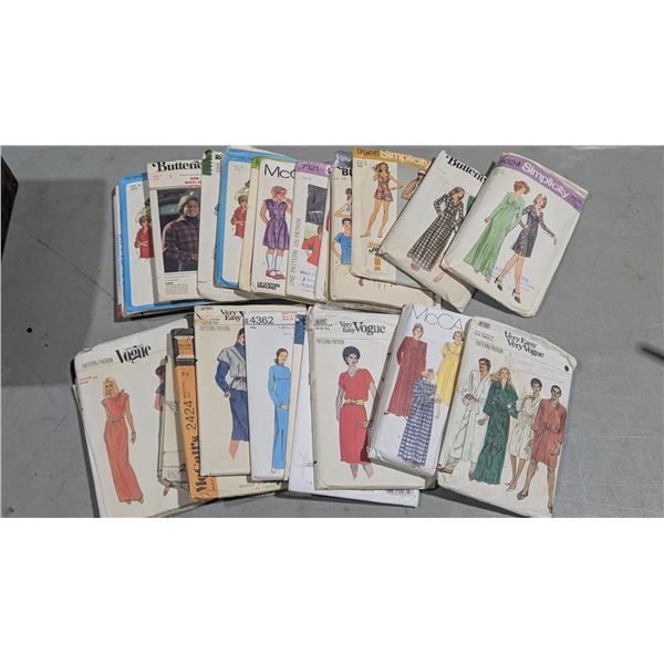 VTG 1970s-80s Sewing Pattern Lot - Vogue, McCall’s, Butterick, Simplicity & More