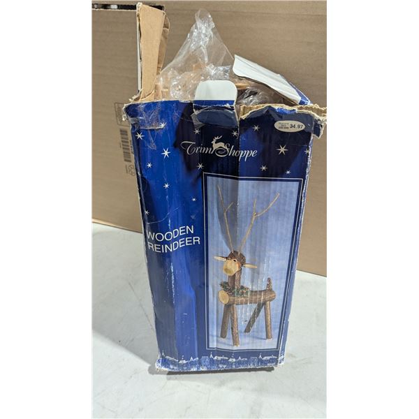 Trim Shoppe Holiday Wooden Reindeer - As Is