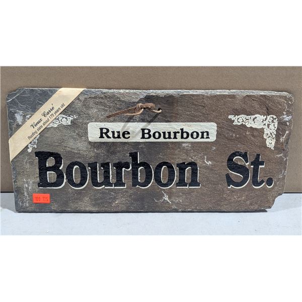 Bourbon St. / Rue Bourbon New Orleans Decorative Slate Sign