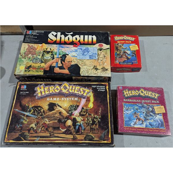VTG HeroQuest Game System, Barbarian & Kellar's Keep Expansions + Shogun - As Is