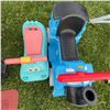 Image 1 : 2 Children's Ride-On Toys Plastic Hippo and Train Blue and Red