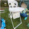 Image 1 : White Plastic High Chair and Blue Water Activity Table Set