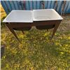 Image 1 : Double Basin Enameled Steel Utility Sink on Metal Stand