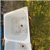 Image 2 : Double Basin Enameled Steel Utility Sink on Metal Stand