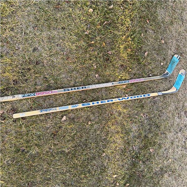 Sher-Wood PMP 9500 and 7000 Ice Hockey Sticks with Blue Tape