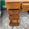 Image 2 : Wooden Desk with Nine Drawers, Brass Handles, 45" Wide x 21" Deep x 29" High