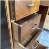 Image 4 : Wooden Desk with Nine Drawers, Brass Handles, 45" Wide x 21" Deep x 29" High