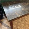 Image 2 : Rectangular Black Marble Top Table with Brown Wood Legs, 150x90x76 cm