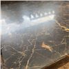 Image 4 : Rectangular Black Marble Top Table with Brown Wood Legs, 150x90x76 cm