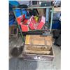 Image 1 : Lot: Metal Tool Storage, Wooden Boxes, Red Plastic Toolboxes, Tools and Fasteners
