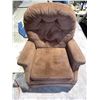 Image 1 : Brown Tufted Upholstered Armchair With Cushion Seat