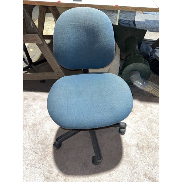 Blue Fabric Adjustable Swivel Office Chair With Casters