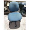 Image 1 : Blue Fabric Adjustable Swivel Office Chair With Casters