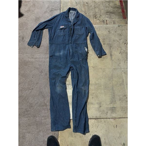 Big 5 Brotherhood Blue Pinstripe Denim Coveralls with Chest Pocket Patch