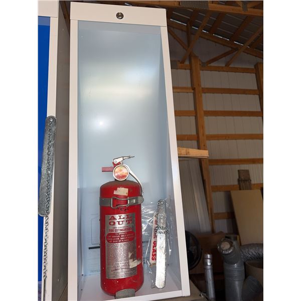 All Out Dry Chemical Fire Extinguisher in Wall Cabinet with Break Glass Bar