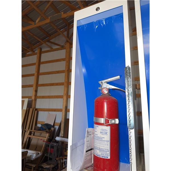Uline H-2122 Fire Extinguisher Cabinet with Fire Extinguisher and Mounting Instructions