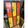 Image 1 : Waymarc 6-Door Metal Locker Unit, Red and Yellow Doors, 36"W x 18"D x 72"H