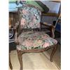 Image 1 : Floral Upholstered Carved Wooden Armchair with Nailhead Trim