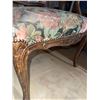 Image 2 : Floral Upholstered Carved Wooden Armchair with Nailhead Trim