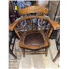 Image 1 : Wooden Spindle-Back Chair With Upholstered Seat And Turned Legs