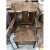 Image 1 : Oak Wooden Armchair with Decorative Backrest and Spindle Stretchers